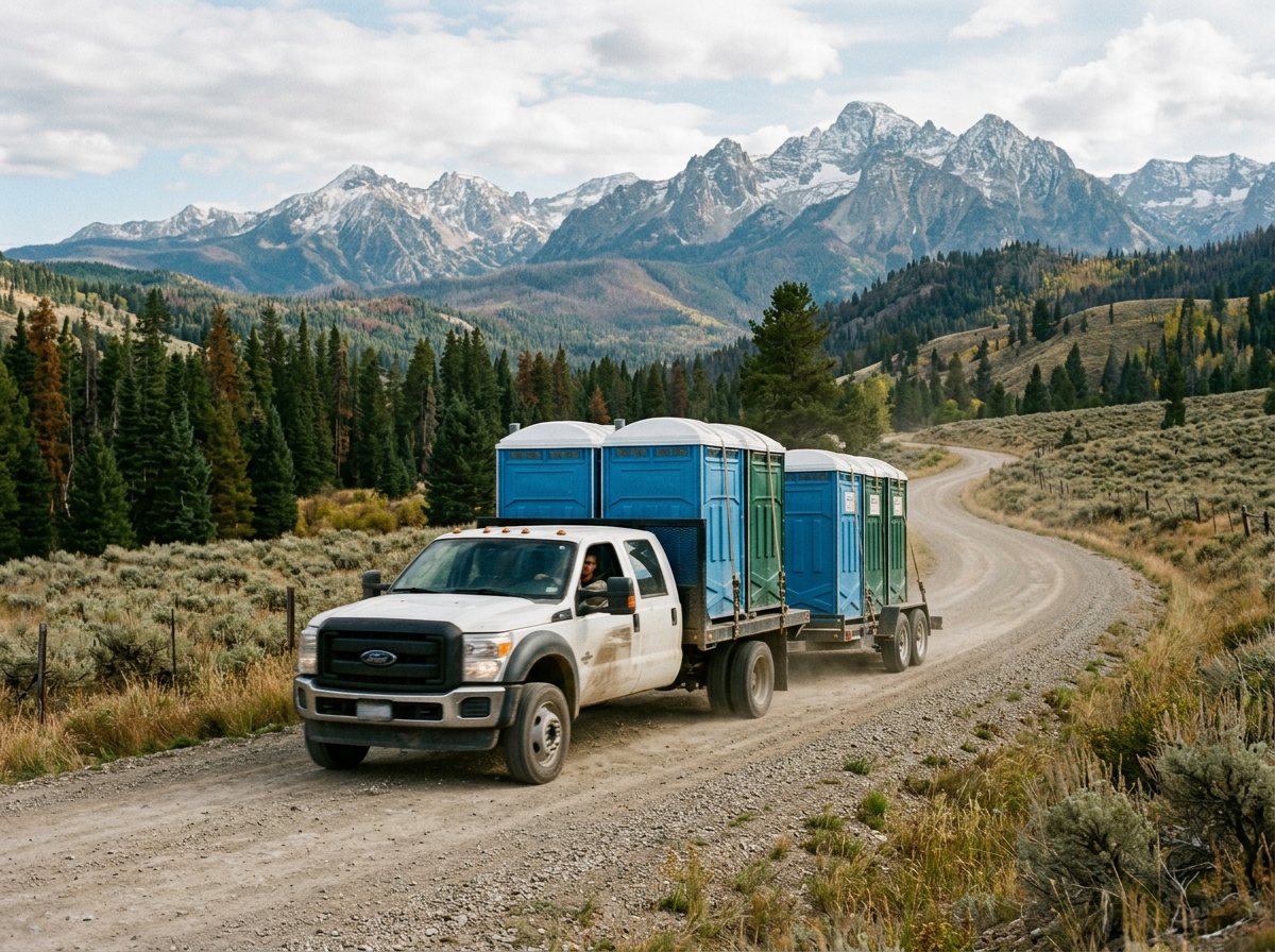 portable toilet and restroom trailer rental in Hammett