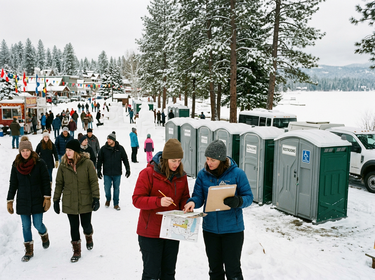 portable toilet and restroom trailer rental in Hansen
